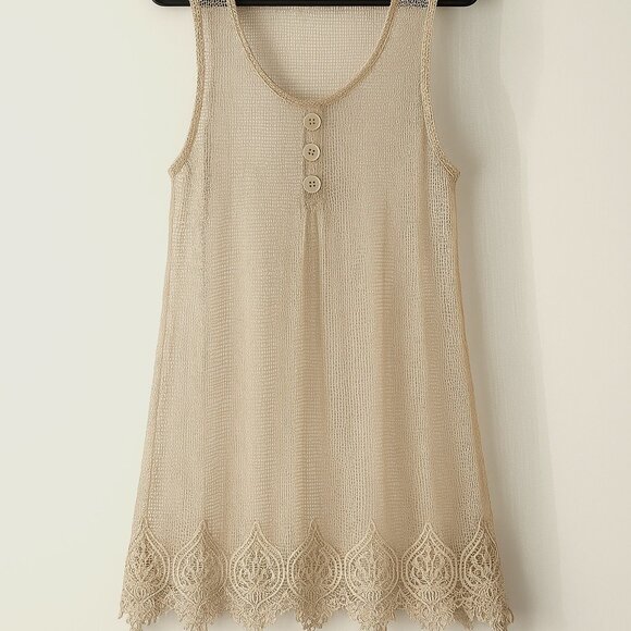 Simply Noelle Boho Sheer Sleeveless Mesh Tunic/Top Sz XXL - Picture 1 of 6